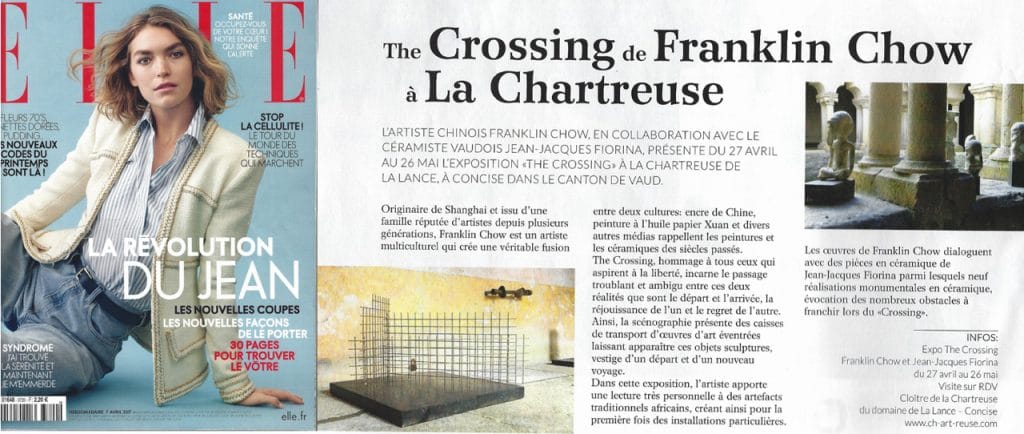 Le peintre chinois Franklin Chow dans les pages de ELLE pour son exposition à la chARTreuse “the crossing”